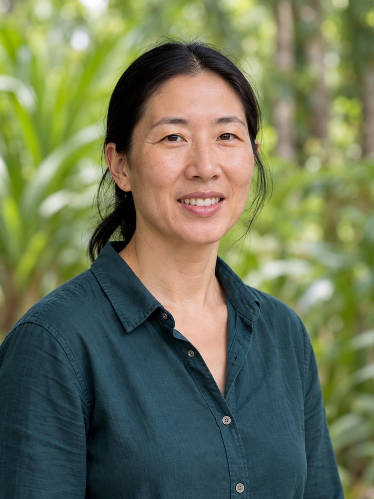 Researcher in a tall portrait
